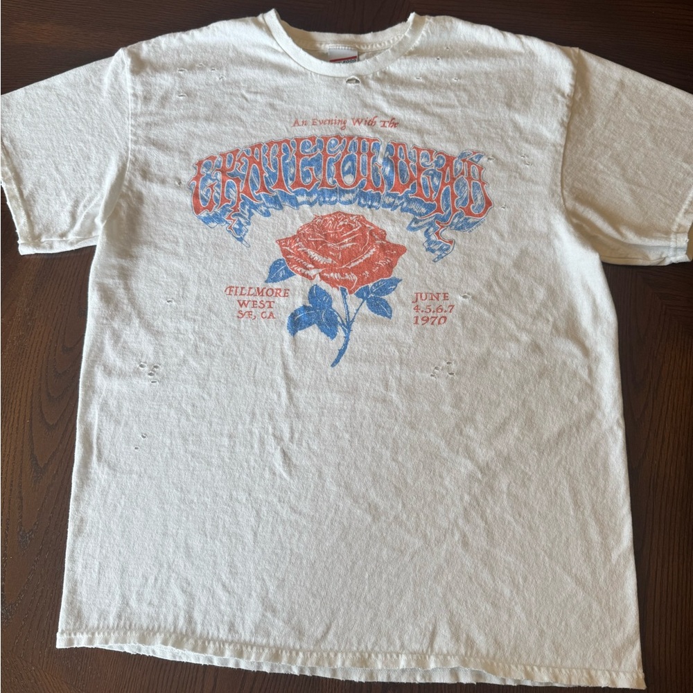 Grateful Dead Junk Food Tee Sz Med - distressed- worn once